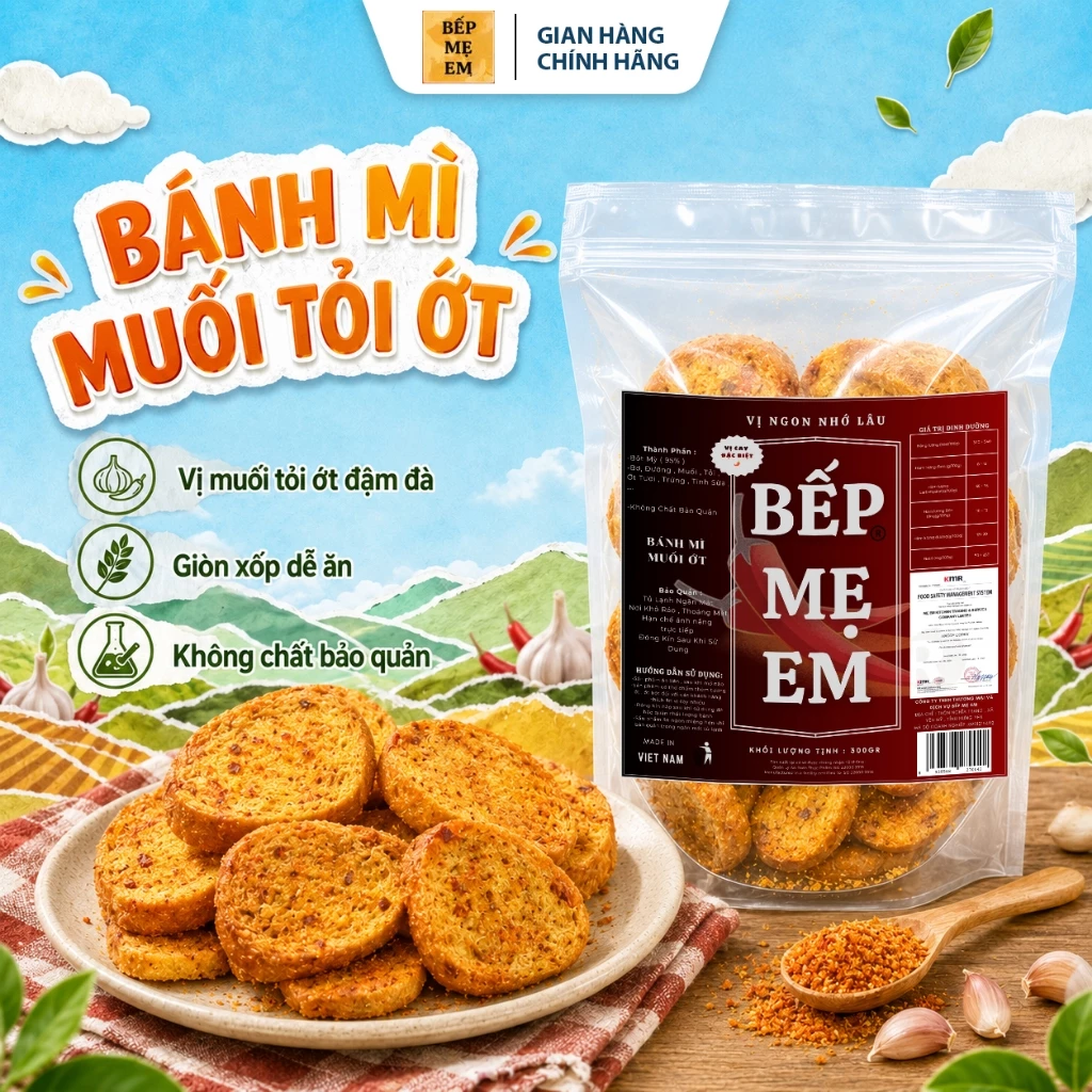 Bánh Mì Muối Ớt - Bánh Mì Vị Cay Đầu Tiên chuẩn vị Bếp Mẹ Em sấy giòn thơm ngon / Lạ miệng cực cuốn