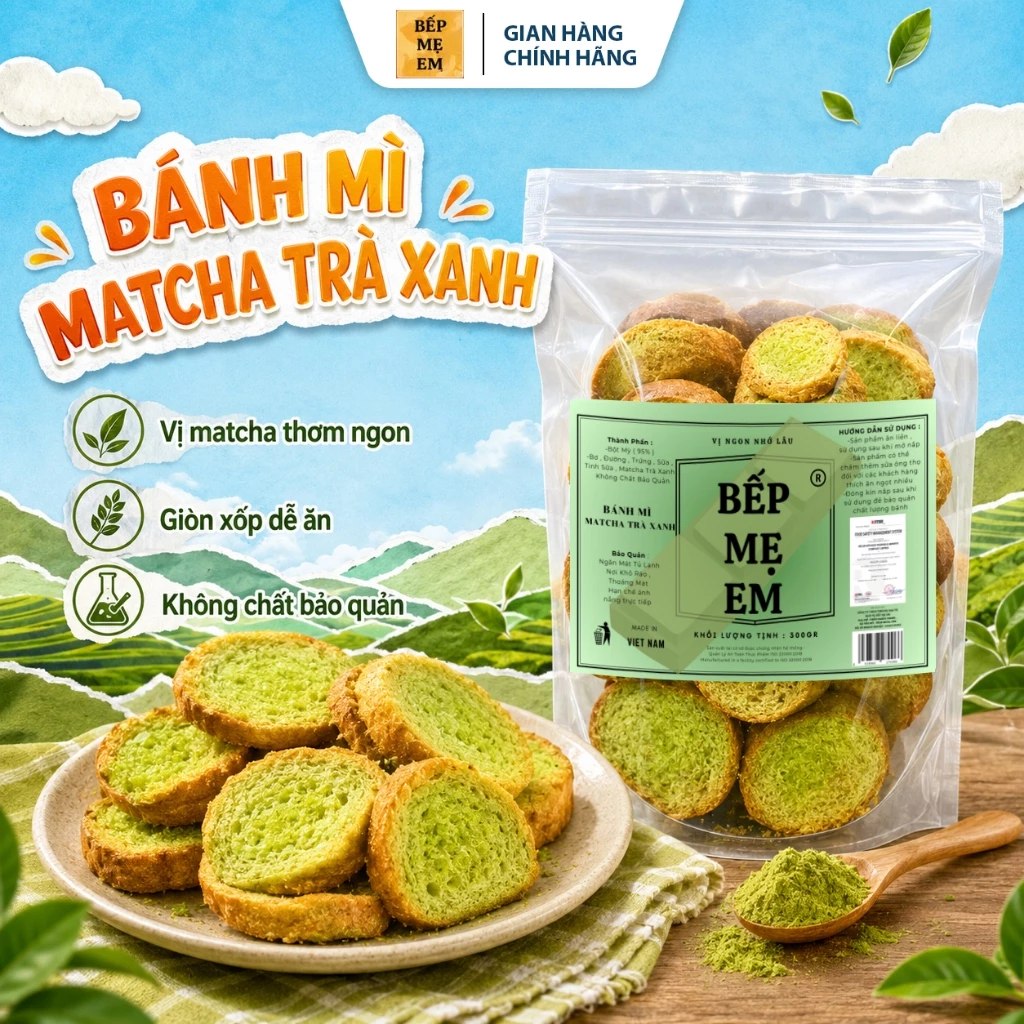 HOẢ TỐC - Bánh Mì vị Matcha Trà Xanh Bếp Mẹ Em