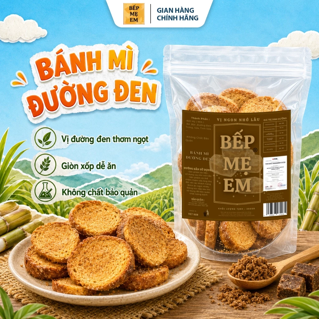 HOẢ TỐC - Bánh Mì vị Đường Đen Bếp Mẹ Em