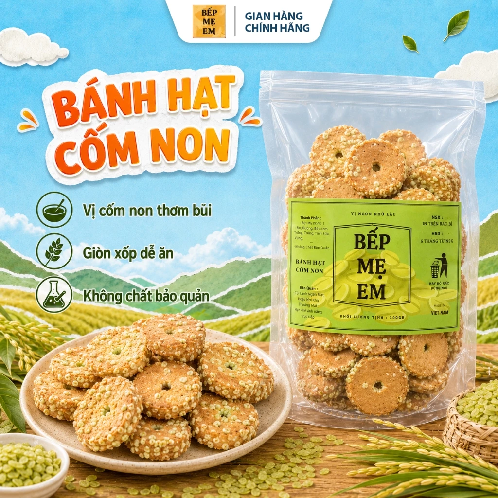 HỎA TỐC - Bánh Hạt Cốm Non Bếp Mẹ Em