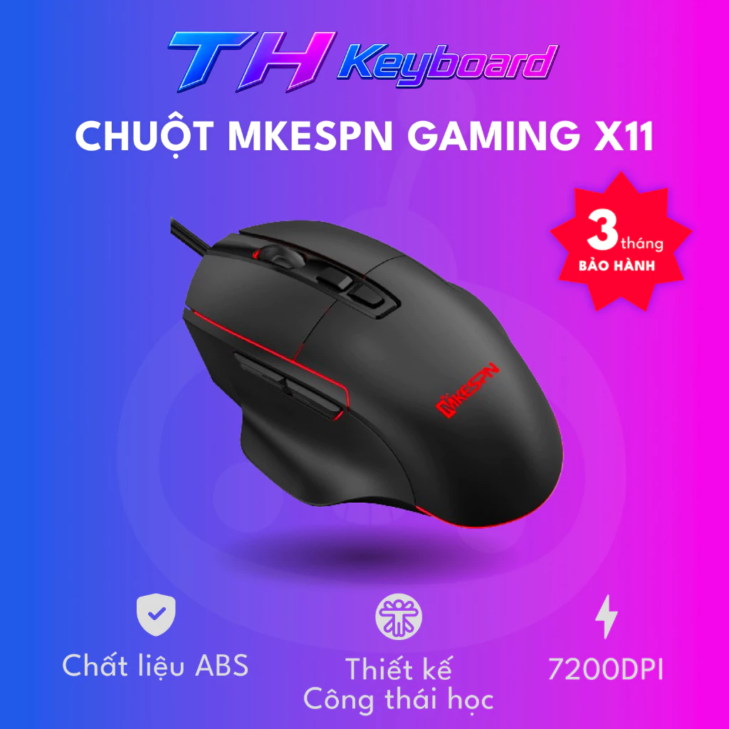 Chuột chơi game có dây MKESPN SIÊU BỀN Macro 7200DPI Key RGB THKeyboard