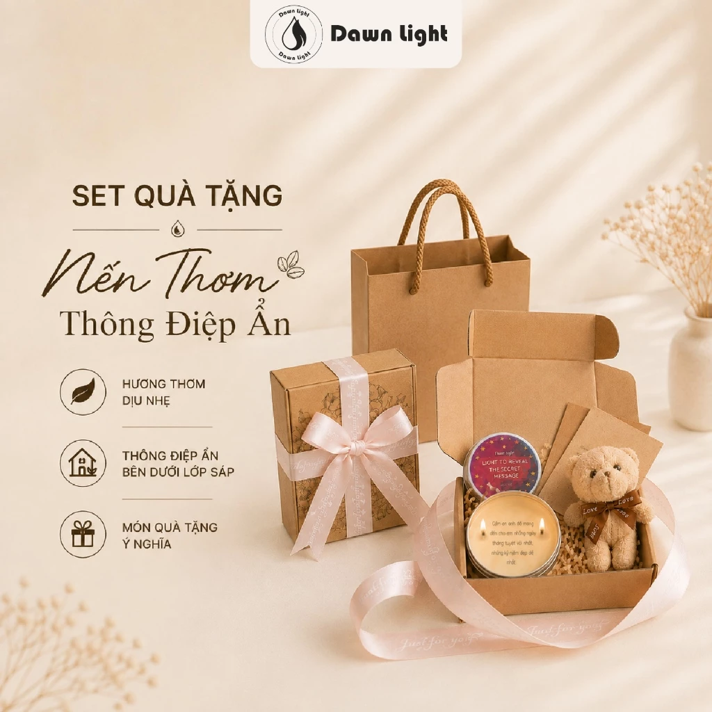 Nến Thơm Chữ Thông Điệp Ẩn quà tặng nam nữ vào các dịp lễ 8 tháng 3 Sinh Nhật Kỉ Niệm NTD