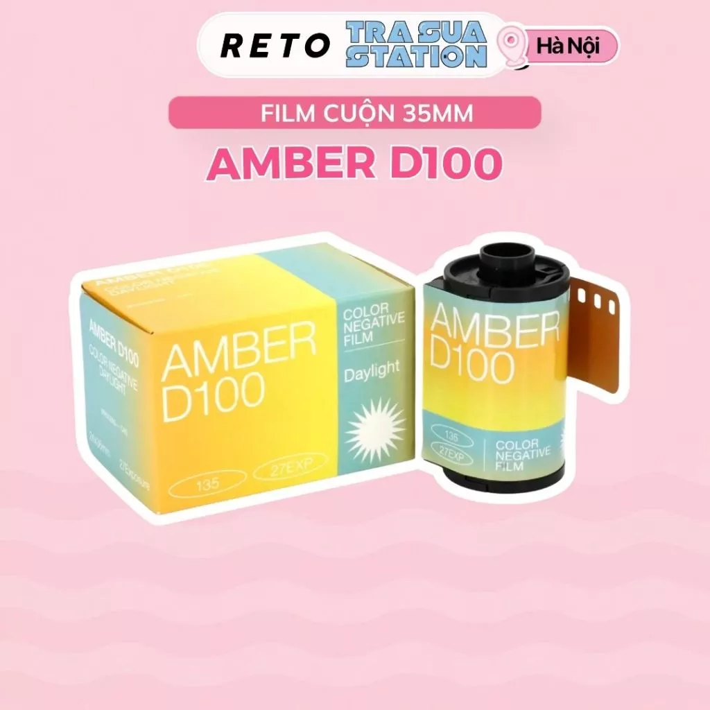 Film Retocolor Amber D100 35mm hộp lẻ 1 cuộn 27exp Date Cao