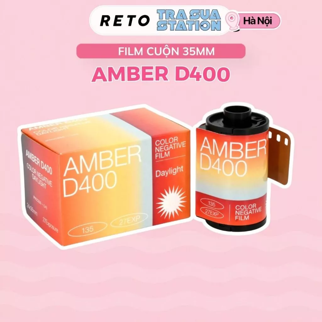 Film Retocolor Amber D400 35mm hộp lẻ 1 cuộn 27exp Date Cao