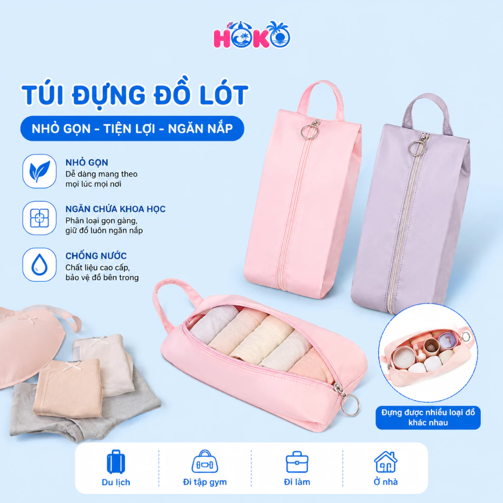 Túi đựng đồ lót, túi đựng đồ du lịch HOKO túi đựng áo ngực, đi công tác, hành lý du lịch nhỏ gọn
