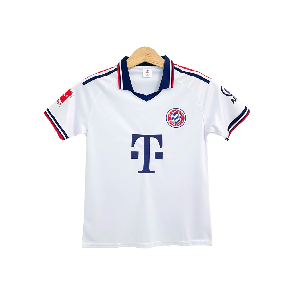 Bộ Quần Áo Đá Banh Bayer Trăng 2026 (Nhận In Tên Số) Thun Mè Cao Cấp Logo Thêu Nam Nữ Top Sport
