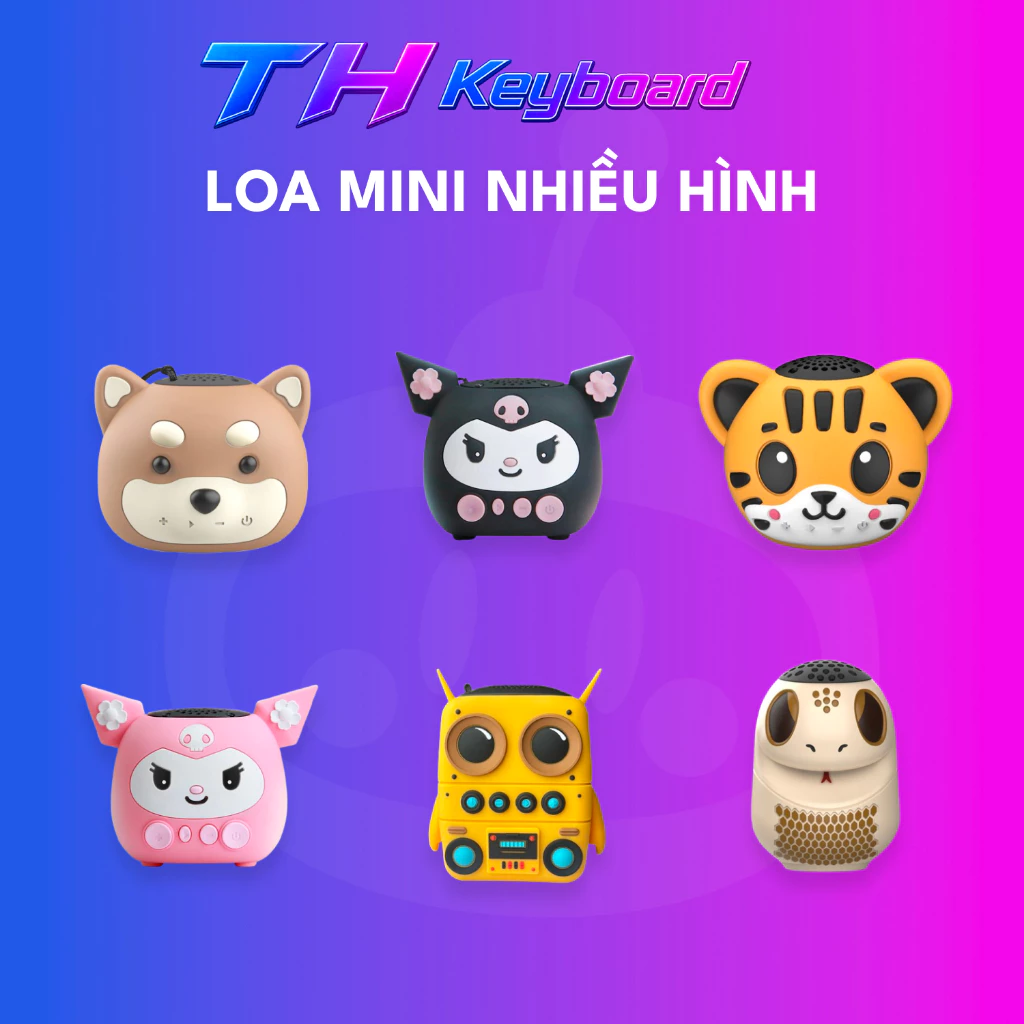 Loa bluetooth mini hình thú dễ thương âm thanh sống động, pin trâu, Bluetooth 5.0 THKeyboard