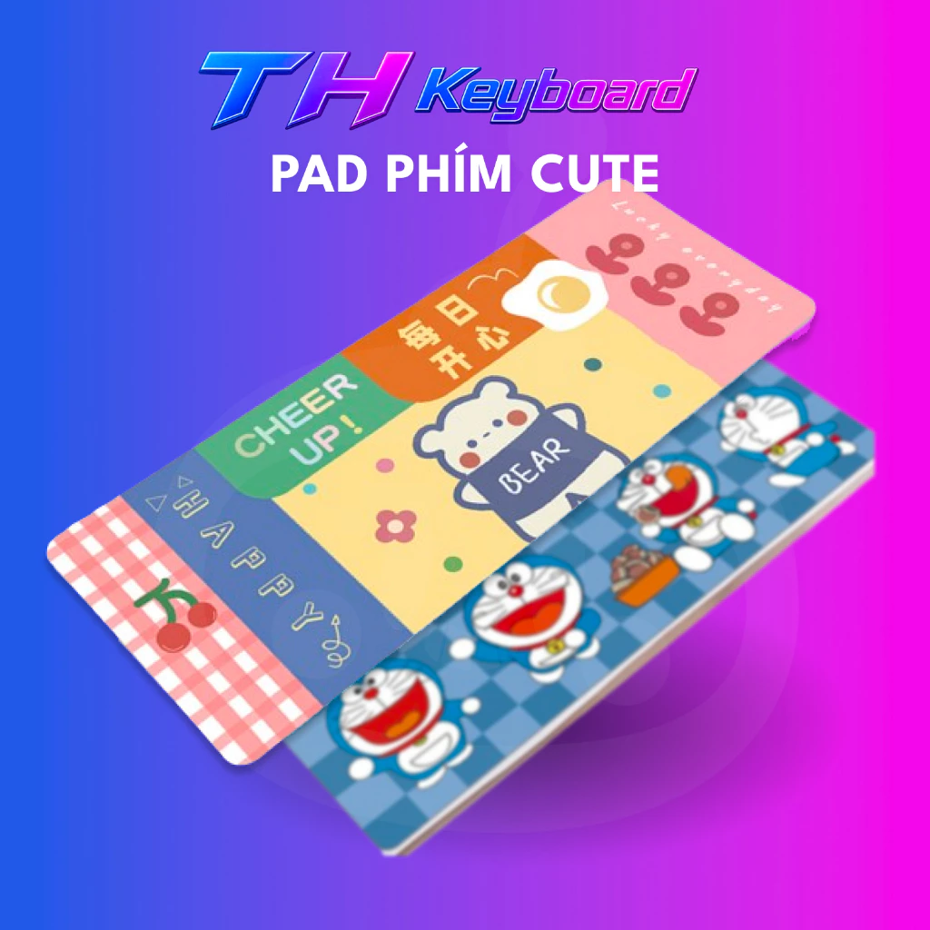 Pad bàn phím và chuột nhiều hình cute, mượt, mịn kích thước 30x80x2 mm THKeyboard