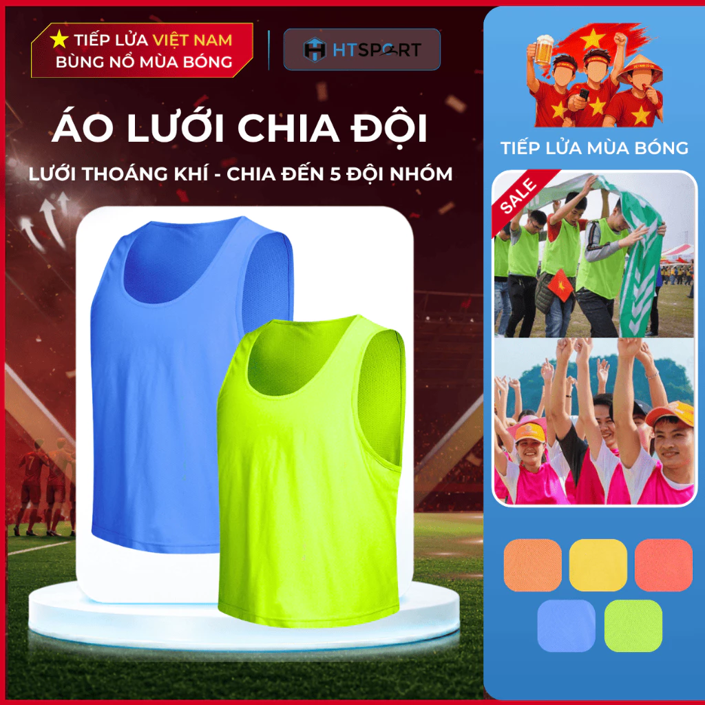 Áo Bib, Áo Lưới Tập Bóng Đá Chiến Thuật Chia Đội Team Building Nhiều Màu Sắc Đa Dạng Cho Người Lớn