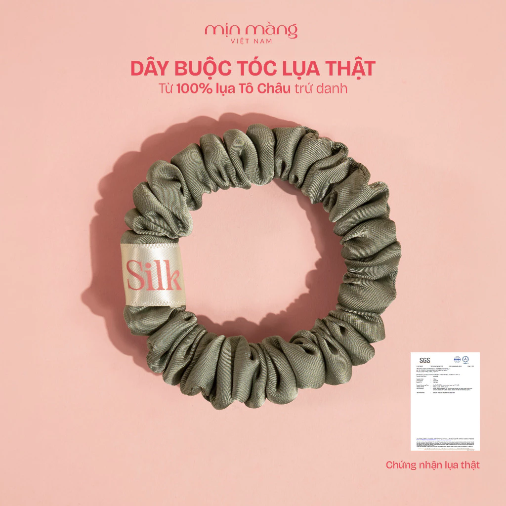 Scrunchies Dây Buộc Tóc Nữ Lụa To Phồng MỊN MÀNG VIỆT NAM Giảm Gãy Rụng Có Kiểm Định Lụa Cao Cấp