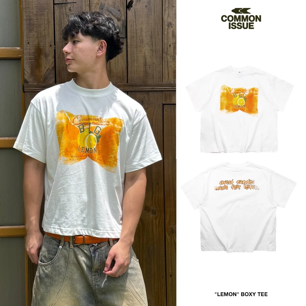 Áo Thun Form Boxy "LEMON” Chất Vải Cotton Premium 2 Chiều 240gsm Unisex Nam Nữ | Common Issue