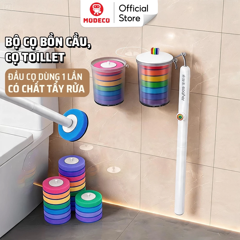 Bộ Cọ Bồn Cầu Treo Tường Modeco, Cọ Toilet Đầu Cọ Dùng 1 Lần Có Chất Tẩy Rửa, Vệ Sinh Bồn Cầu Sạch Khuẩn