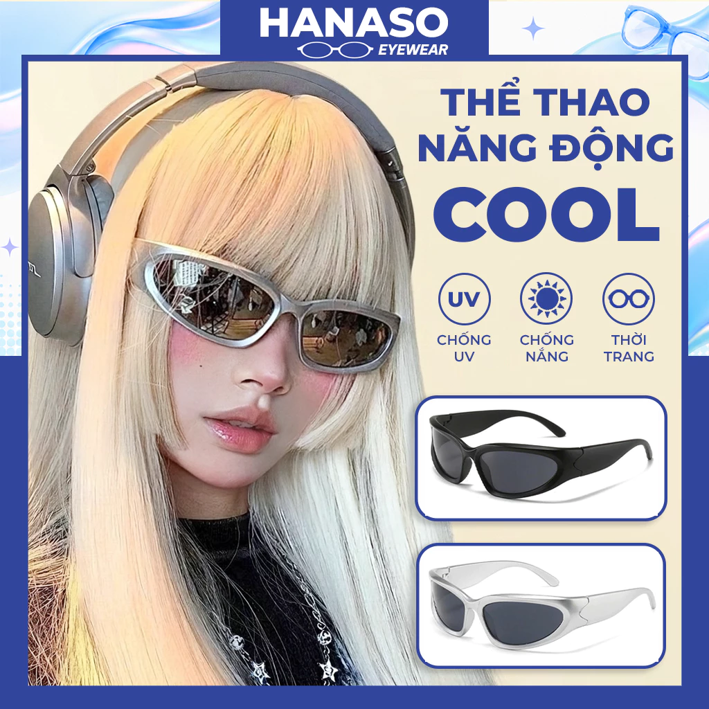Kính mắt râm mát nữ nam phong cách Hàn Quốc siêu cá tính model hip hop thời trang giá rẻ HANASO 320