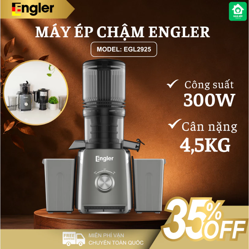 Máy Ép Chậm Engler EGL2925 Công Suất Lớn 250W Tiết Kiệm Điện, Ép Kiệt Bã 98% - Nhà Bếp Thiên Hà