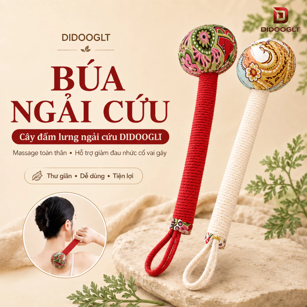 COMBO 3 Búa Ngải Cứu Thảo Dược Massage Đấm Lưng Cổ Vai Gáy Thư Giãn Ngủ Ngon Didooglt