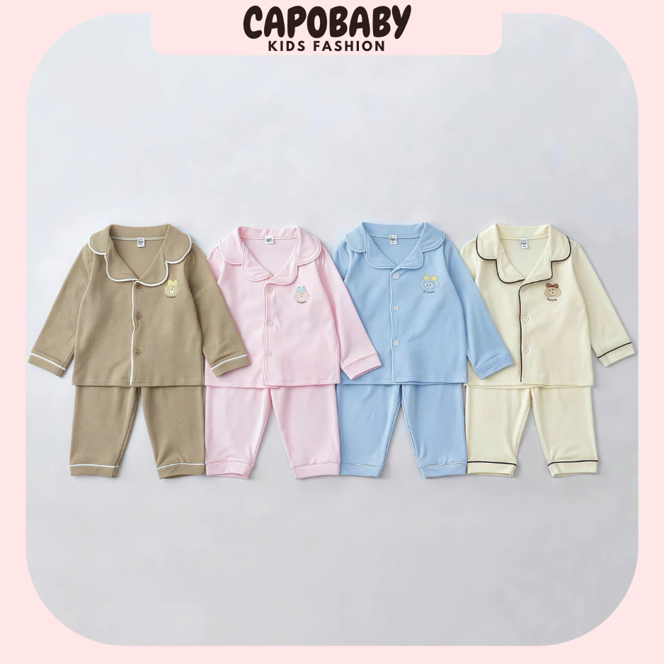 [Combo 2B] Bộ Pijama Dài Tay Bé Trai Bé Gái In Gấu Cotton Mềm Mịn Đồ Bộ Mặc Nhà Cho Bé [DG14]