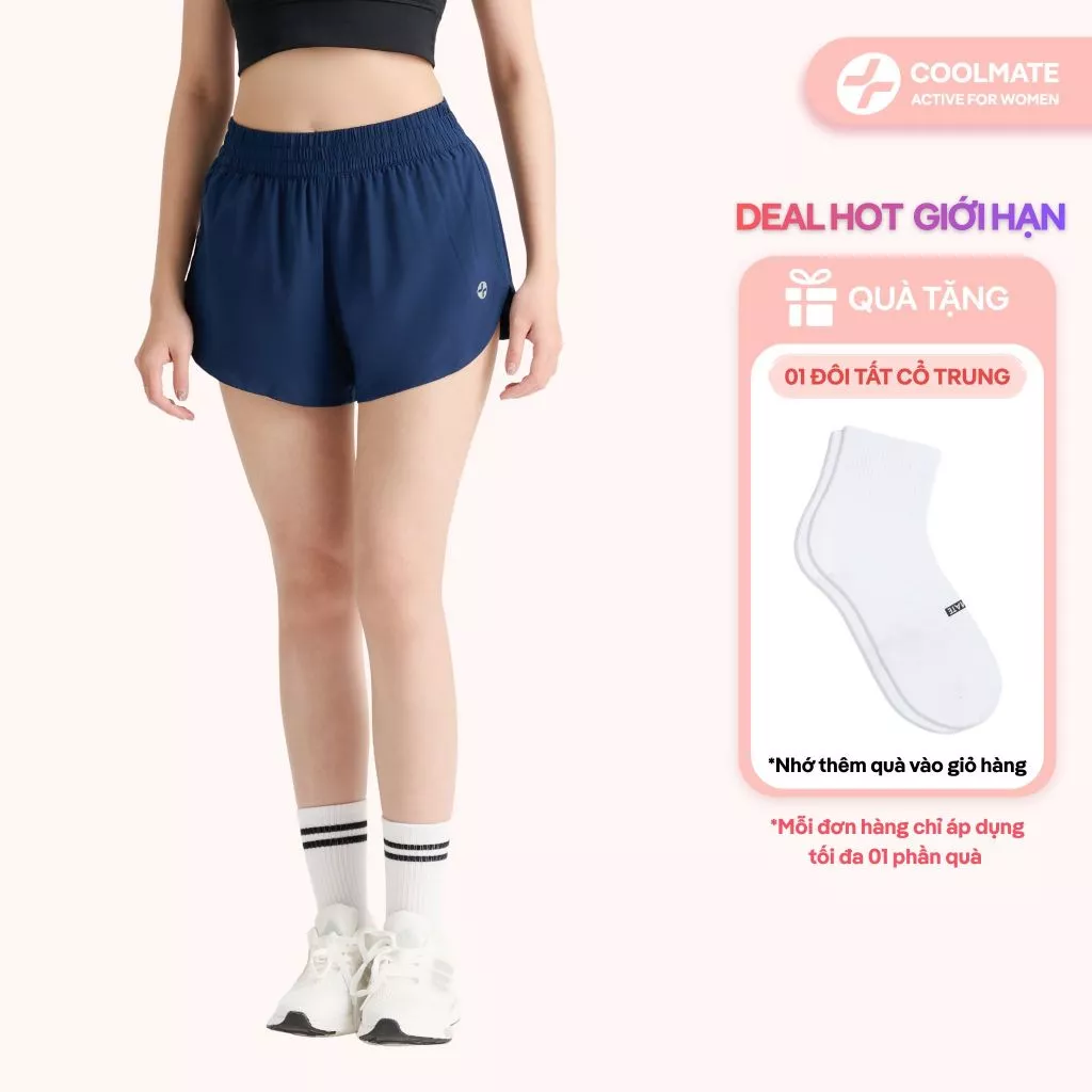 [TẶNG TẤT] Quần Short Thể Thao Nữ 2 lớp tập gym chạy bộ Pace shorts 3.5IN thi đấu luyện tập cường độ mạnh Coolmate Women