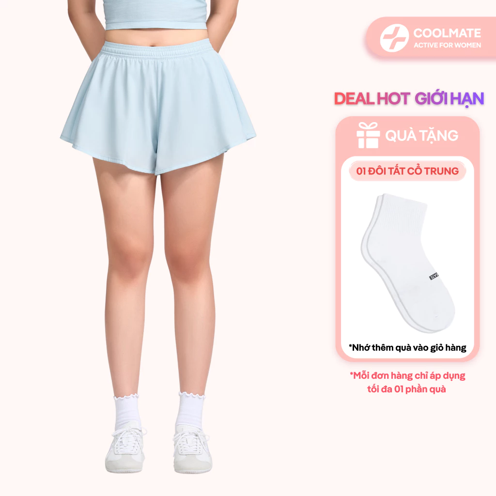 [TẶNG TẤT] Quần shorts thể thao Coolmate 2 lớp Nữ 2.5inch nhanh khô thoáng khí mặc hàng ngày chơi thể thao