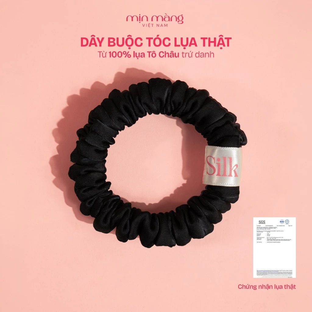 Scrunchies Dây Buộc Tóc Lụa Tô Châu Thủ Công MỊN MÀNG VIỆT NAM Êm Ái Co Giãn Bảo Vệ Không Gây Gãy Tóc