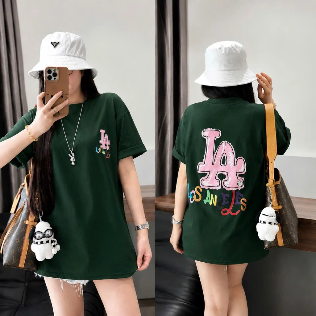 Áo Thun Form Rộng Cotton Cao Cấp In 2 Mặt LA Streetwear Konova