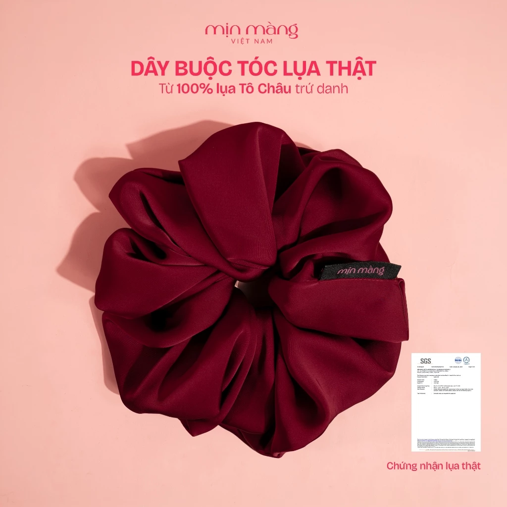 Scrunchies Dây Buộc Tóc Lụa Tô Châu Thủ Công Êm Ái Co Giãn MỊN MÀNG VIỆT NAM Bảo Vệ Không Gây Gãy
