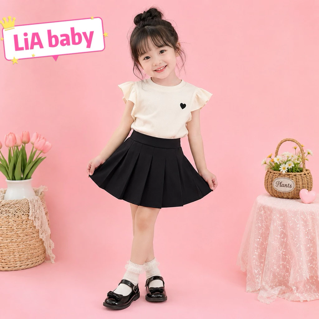 [Mới về ] Chân váy xoè xếp ly nhiều màu cho bé gái đi học đi chơi (14-40kg)-