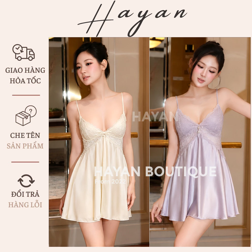 HT217 Váy ngủ sexy 2s xẻ v1 đính ngọc sang kèm ĐỆM LÓT,đồ ngủ dáng xoè quyến rũ tôn dáng HT217 MÚT