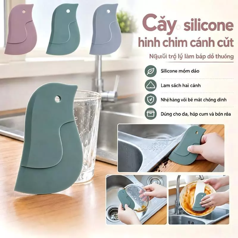 Odd Chiên Bằng Silicon Mềm Đa Năng,Dụng Cụ Gạt Làm Sạch,Đáy Nồi Cạo Bàn Chải Vệ Sinh Nồi Chảo Nhà