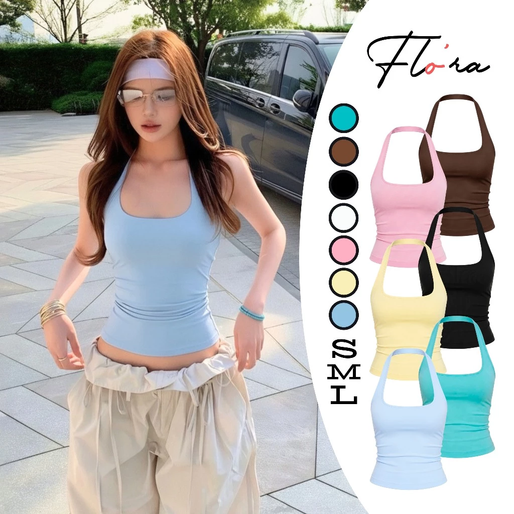 [MỞ BÁN] Áo Cổ Yếm Trơn Dáng Dài Thun Borip Lụa DD05, Áo Thun Nữ Ôm Body Mềm Mát Flo'ra