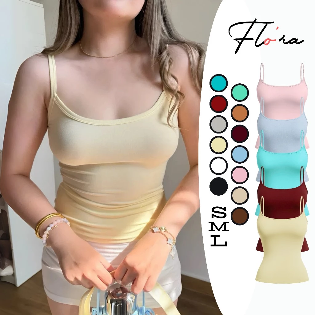 Áo HAI DÂY MẢNH BORIP LỤA Ôm Body Dáng Dài SUMMER DD18, Áo Thun Nữ 2D Kiểu Trơn Mềm Mát Flo'ra