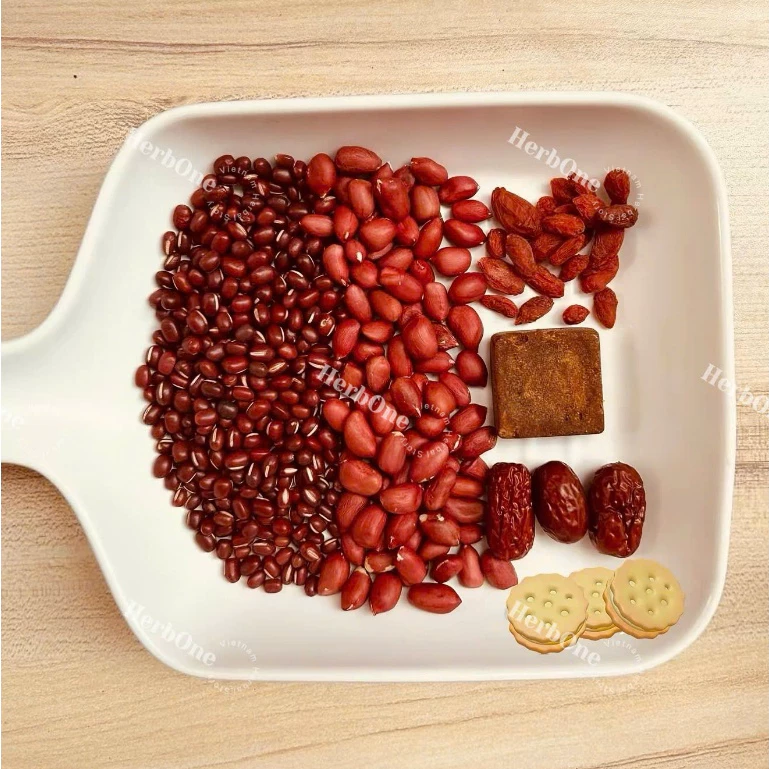 Set Ngũ Hồng Thang HerbOne Đường Nâu, Táo Đỏ, Kỷ Tử, Đậu Đỏ, Đậu Phộng Bổ Khí Huyết, Điều Hòa Kinh Nguyệt