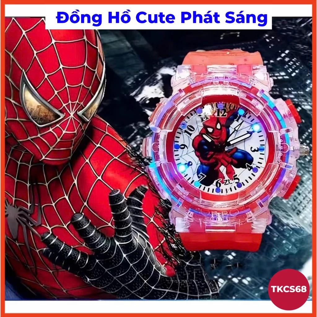 Đồng Hồ Đeo Tay Hoạt Hình Siêu Nhân Cho Bé Gái Bé Trai LED Có Đèn , Đồng Hồ Dễ Thương Nhiều Màu Sắc Lựa Chọn
