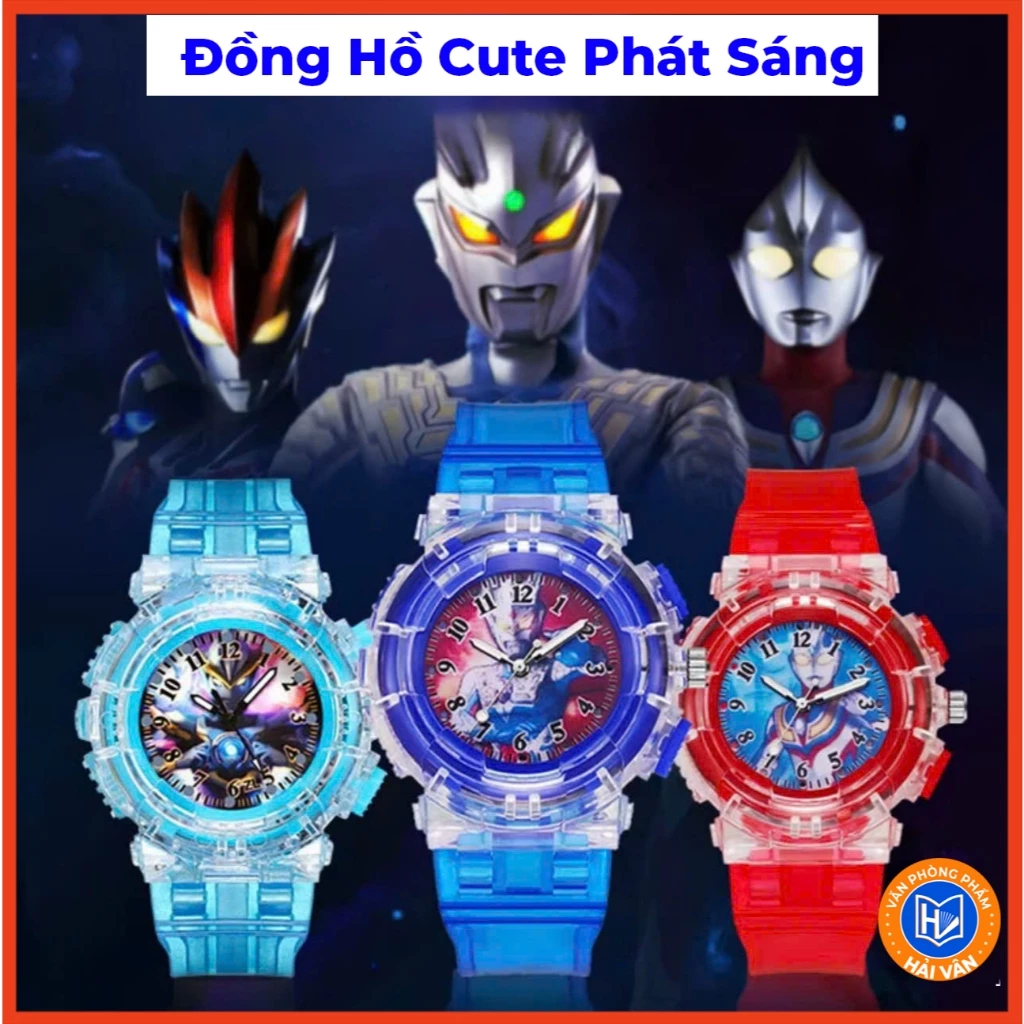 Đồng Hồ Đeo Tay Hoạt Hình Siêu Nhân LED Có Đèn Cho Bé Gái Bé Trai, Đồng Hồ Dễ Thương Nhiều Màu Sắc Lựa Chọn