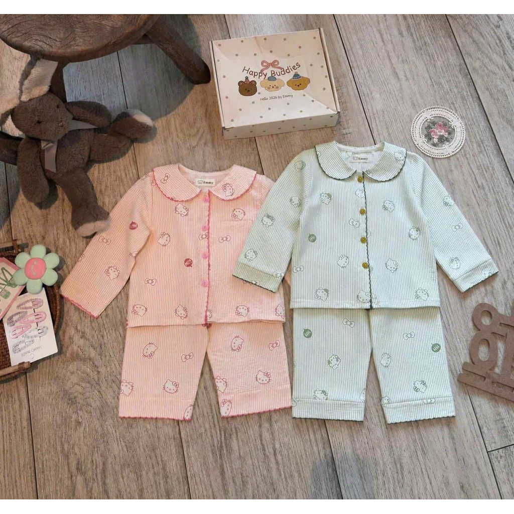 Bộ Pijama Chất Đũi Hàn Cho Bé Gái , Bộ Đũi Hàn Cho Bé Gái Mặc Ở Nhà , Đi Chơi 8-28kg