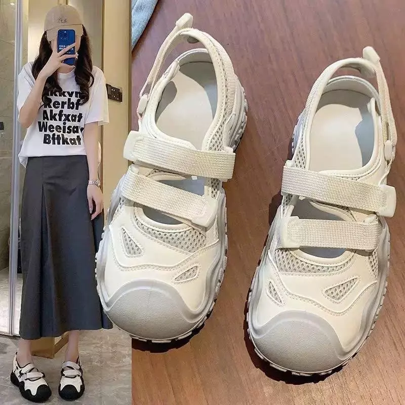 Giày Sneaker Nữ Mary Jane 2 Quai Dán Đế Cao Êm Chân Phong Cách Hàn Quốc - Lù Store - F99