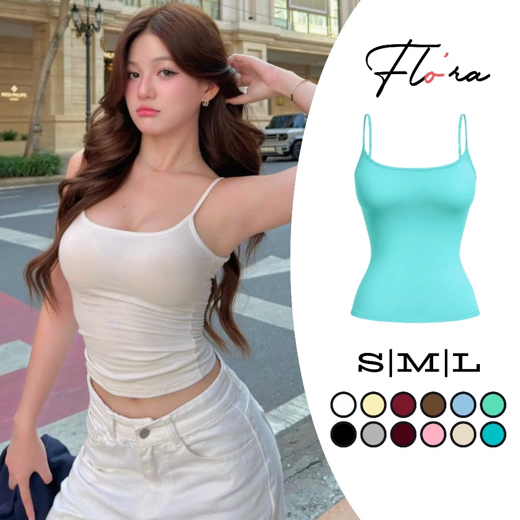 [MỞ BÁN] Áo hai dây mảnh borip lụa nữ Flo'ra ôm body 2d dáng dài co giãn 4 chiều mềm mát basic DD18