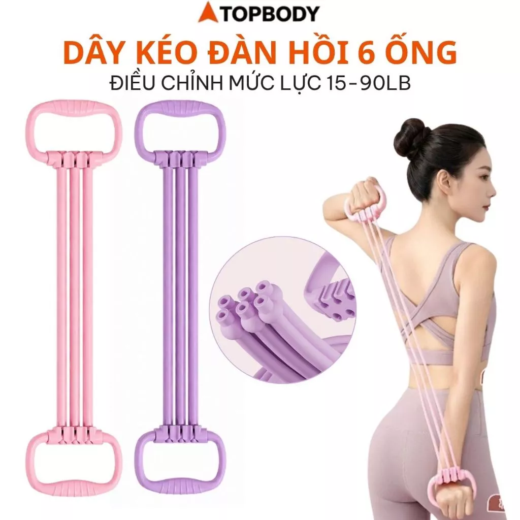 Dây Kéo Đàn Hồi Tập Thể Dục 6 Ống Điều Chỉnh Lực Kéo,Tập Vai Lưng Ngực Tay Chân Hiệu Quả - DAYDH