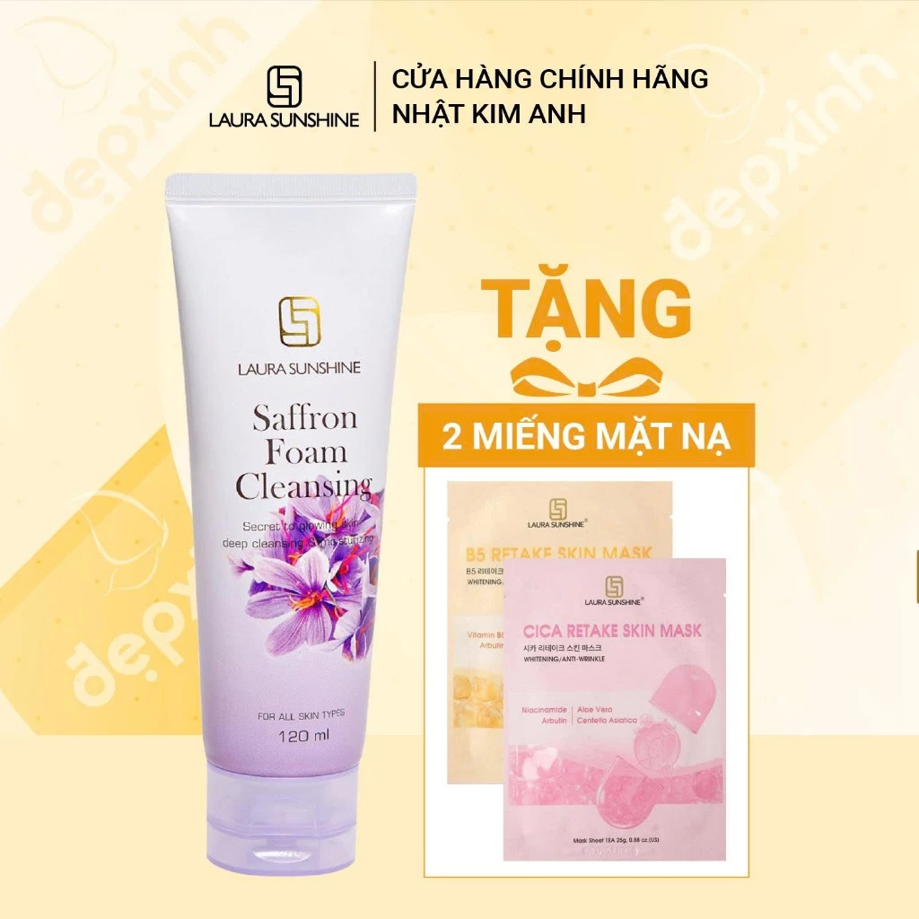 Sữa rửa mặt nhụy hoa nghệ tây Laura Sunshine Saffron Foam Cleansing 120ml