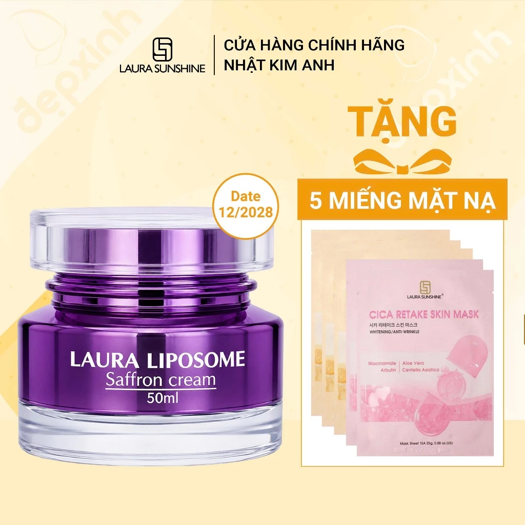 Kem dưỡng nhụy hoa nghệ tây Laura Sunshine Saffron Liposome 50ml