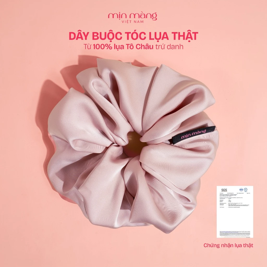 Dây Buộc Tóc Scrunchies Lụa To Phồng Handmade Cao Cấp MỊN MÀNG VIỆT NAM Giữ Nếp Bảo Vệ Ngăn Gãy Tóc