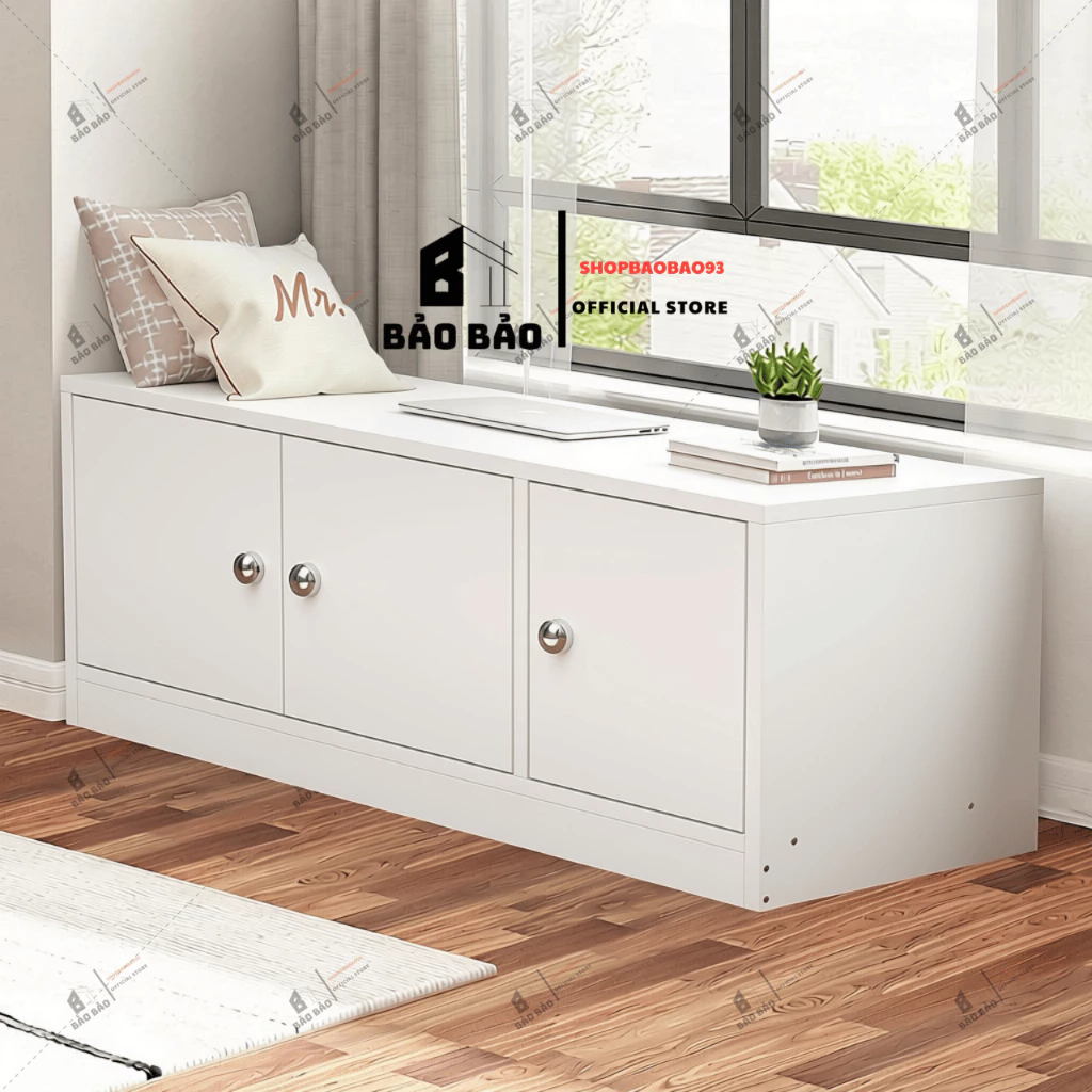 Tủ Để Đồ Cạnh Tường Tủ Bảo Bảo Trang Trí Để Sàn Đa Năng Chất Liệu Gỗ MDF - K01 Trắng