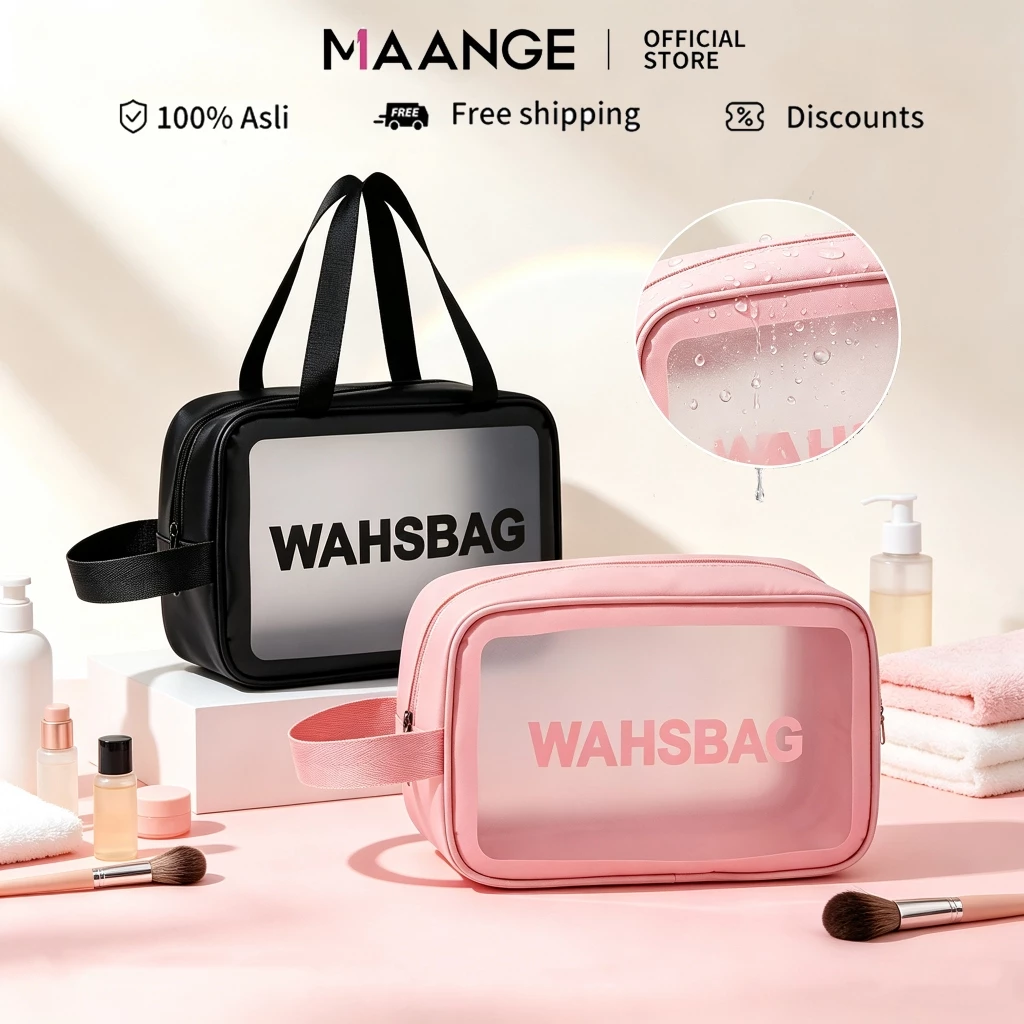MAANGE Túi Đựng Mỹ Phẩm Chống Thấm Nước PVC Trong Suốt ,túi du lịch dung tích lớn dành cho nữ 0311