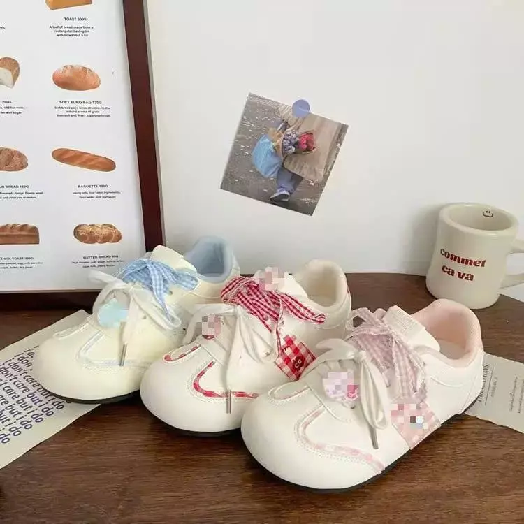 Giày Sneaker Nữ Nơ Caro Hàn Quốc Siêu Xinh, Đế Mềm Êm Chân - Lù Store - M60