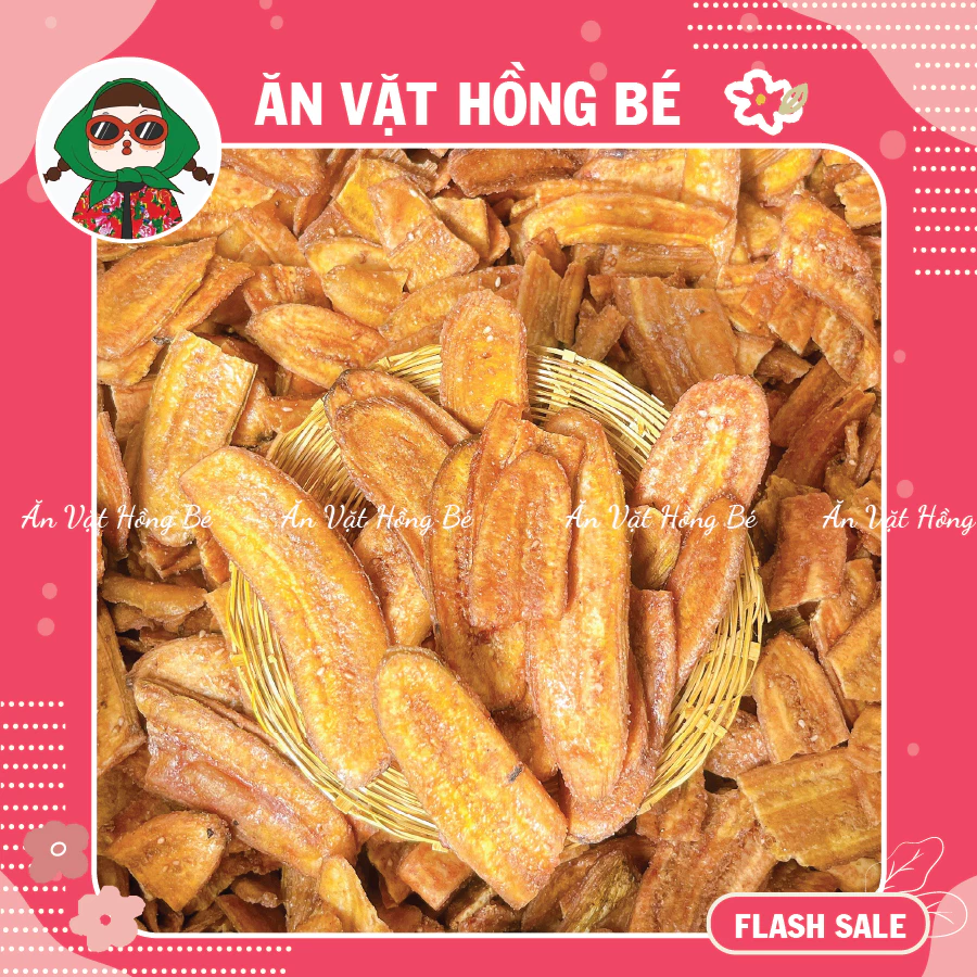 CHUỐI SẤY MÈ - THƠM GIÒN NGON RẺ CHẤT LƯỢNG, đồ ăn vặt, Ăn Vặt Hồng Bé