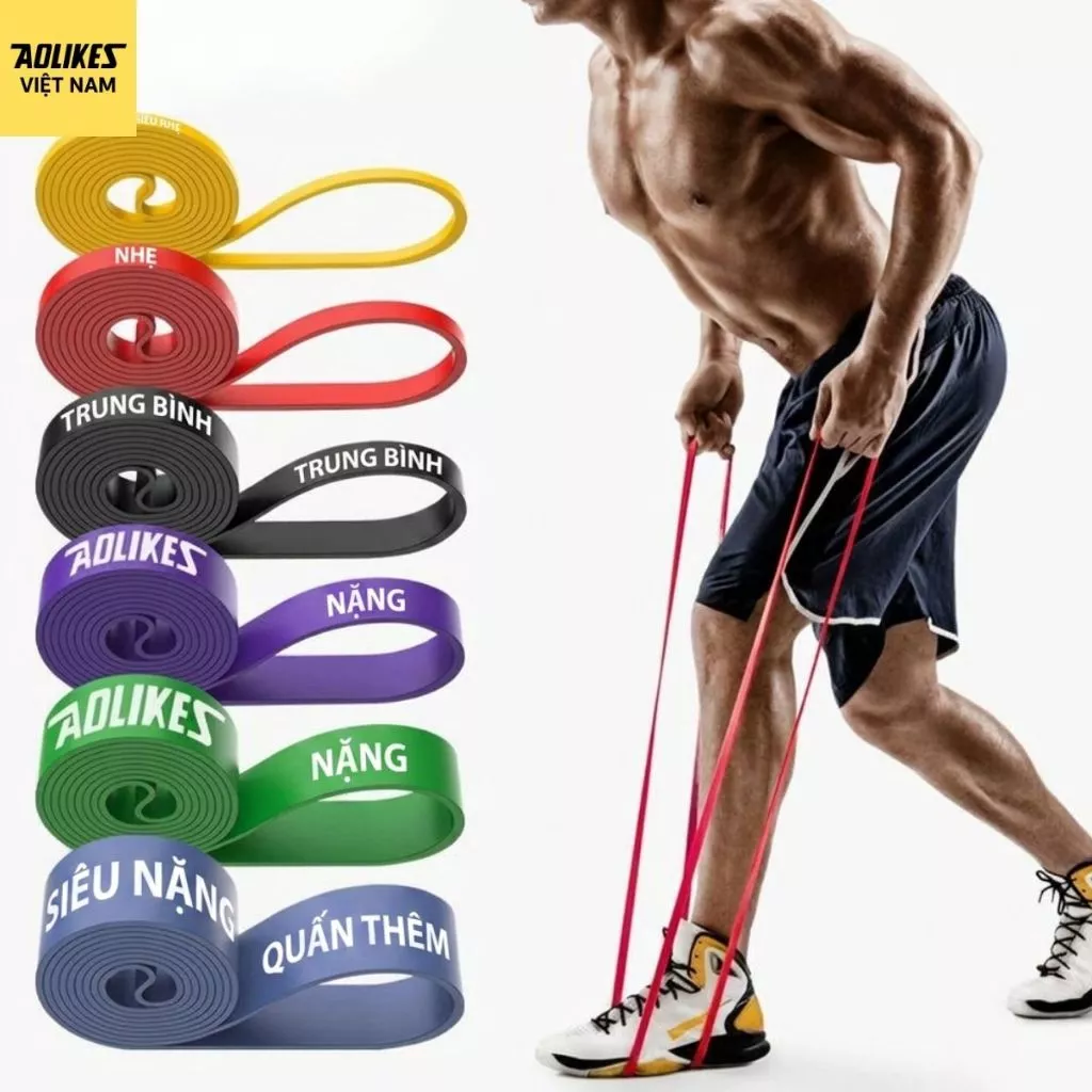 Dây Kháng Lực Power Band AOLIKES A-3602 Cao Su Latex Tự Nhiên Hỗ Trợ Kéo Xà Tập Gym CrossFit Yoga Pilates Phục Hồi Chức