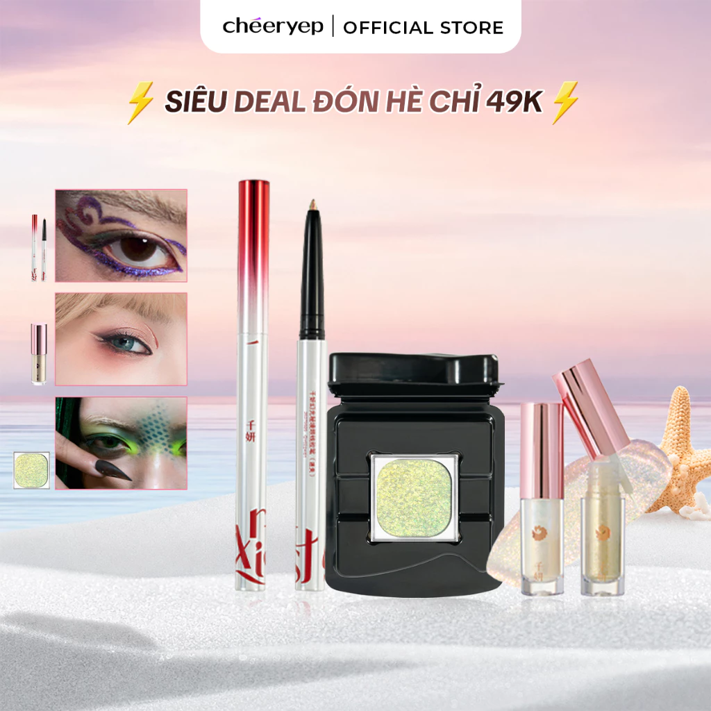 [DEAL ĐÓN HÈ] Phấn Mắt Cheeryep Kẻ Mắt Eyeliner Bắt Sáng Tốt Lên Màu Chuẩn Hiệu Ứng Chuyển Màu