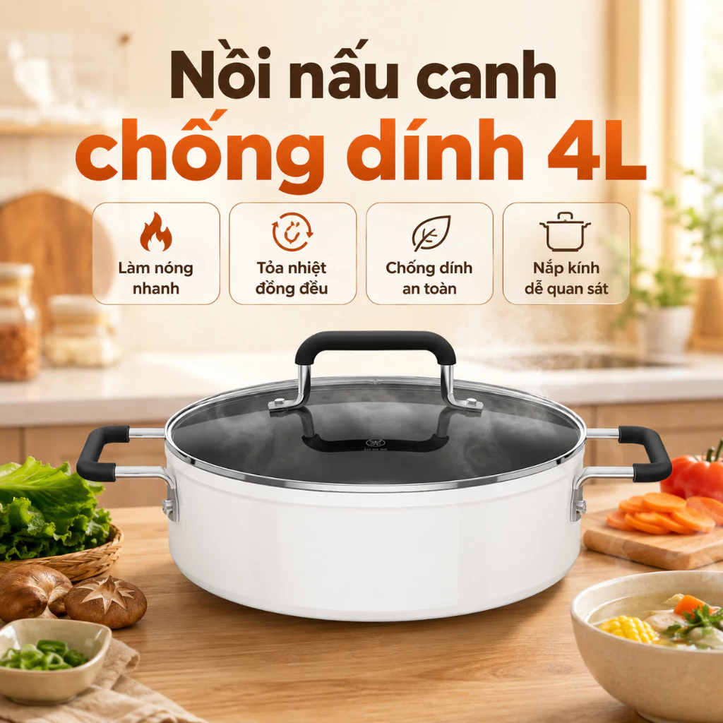 Ziwuzhu Chảo rán, thép không gỉ, vật liệu cấp thực phẩm, nồi súp dung tích lớn, nồi nấu