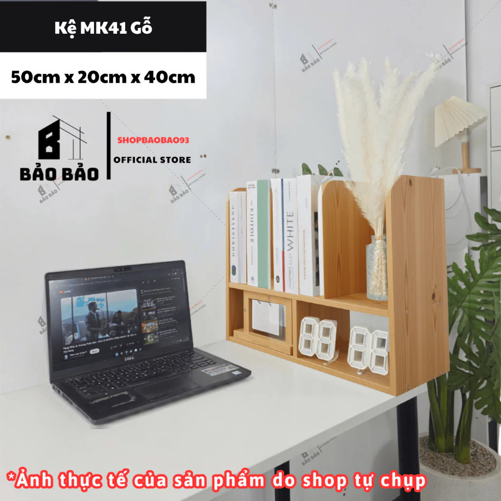 Kệ sách để bàn làm việc kệ gỗ để bàn học chất liệu gỗ MDF chống nước tốt phong cách hiện đại