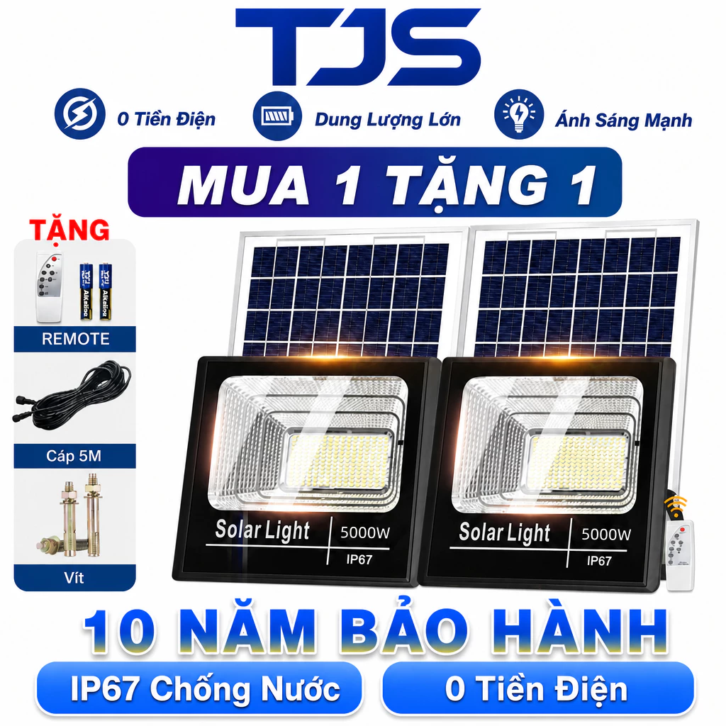 Đèn LED Năng Lượng Mặt Trời 5000W Ngoài Trời Đèn Đường Chống Nước