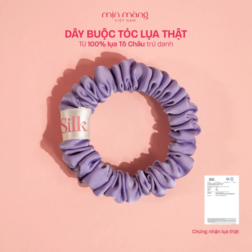Dây Buộc Tóc Scrunchies Lụa Cao Cấp Mềm Mại Handmade To Phồng MỊN MÀNG VIỆT NAM Ngăn Gãy Rối Giữ Nếp